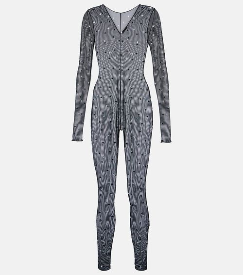 Oséree Gem embellished mesh jumpsuit