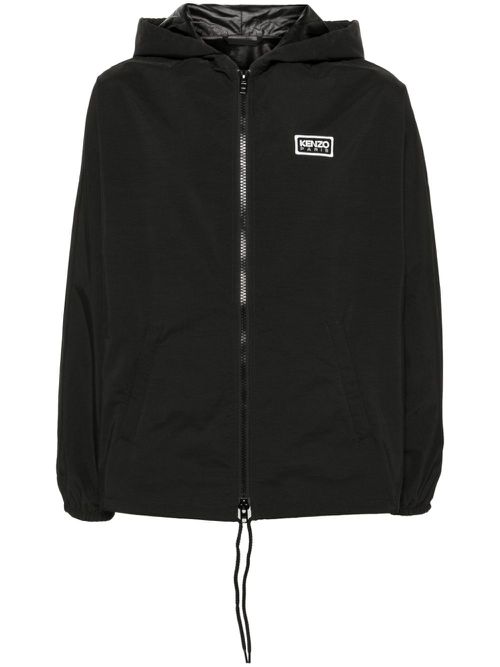 Bicolor Paris hooded jacket - Black
