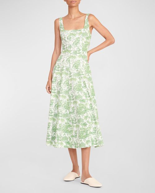 Wells Toile Poplin Midi Dress
