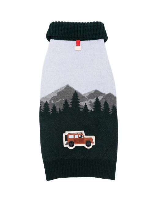 Mountain Wool Knit Dog Sweater — green
