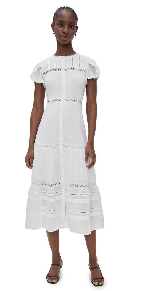 Reformation Zebrina Voile Dress White