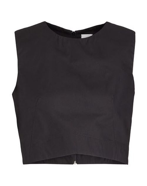 Organic Cotton Sleeveless Crop Top Woman Top Black Size 4 Cotton