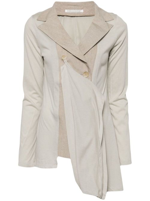 Notched-lapels asymmetric blazer - Neutrals