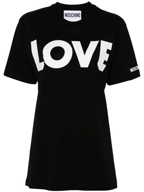 Text-print T-shirt - Black