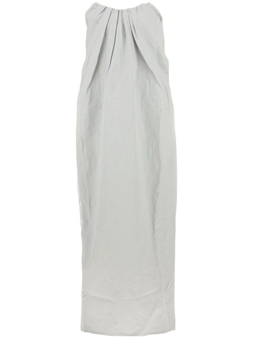 Strapless pleat-detail shift maxi dress - Blue