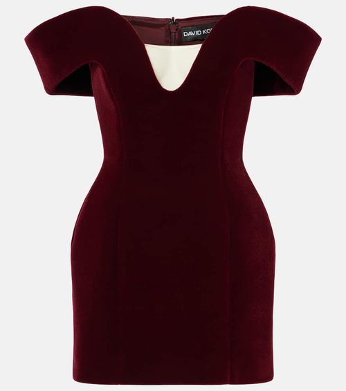 Off-shoulder velvet minidress