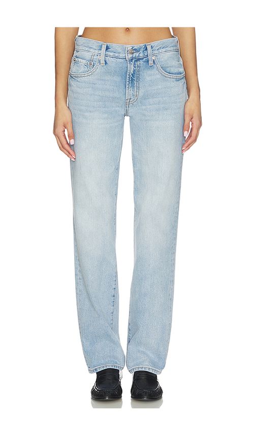 PISTOLA Issa Mid Rise Relaxed Straight Jeans in Blue. 24. Also , 26, 27