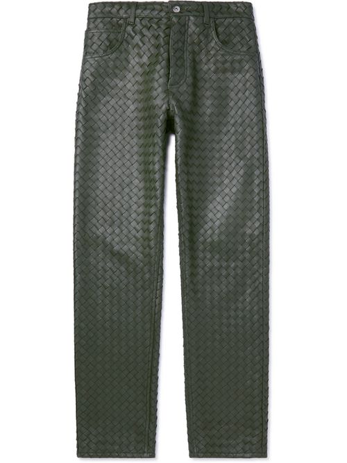 Intrecciato Leather Trousers