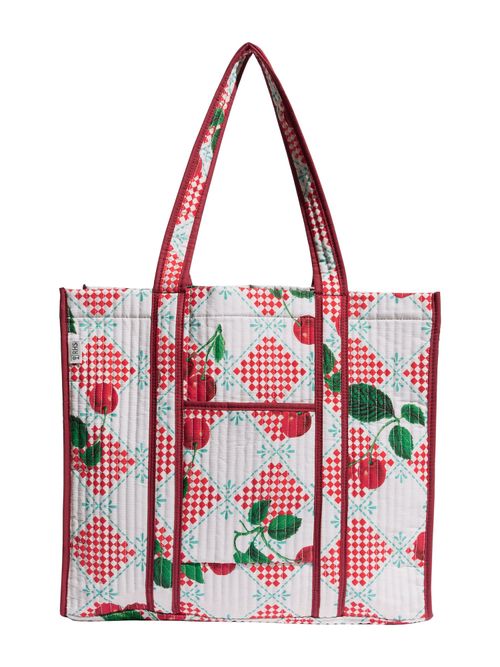 Love & roses Shopper blu cielo / verde / rosso / bianco