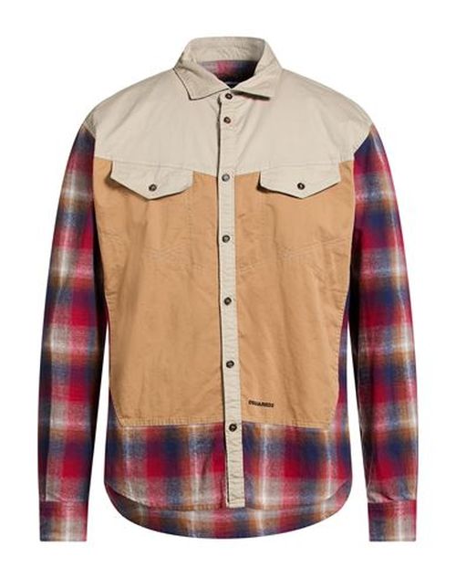 Man Shirt Light brown Size 40 Cotton, Elastane