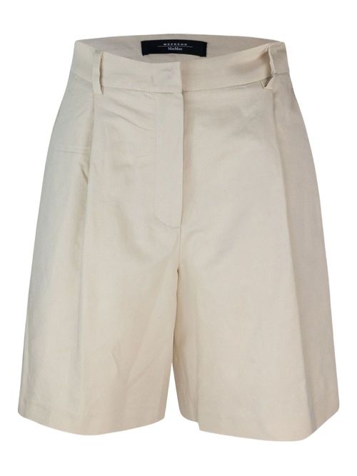 Weekend Max Mara Ecuba pleated high-waisted shorts - Neutrals