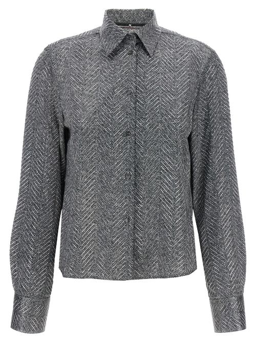 Rhinestone Shirt Shirt And Blouse Gray