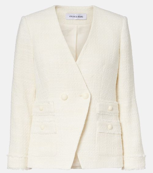 Double-breasted tweed blazer