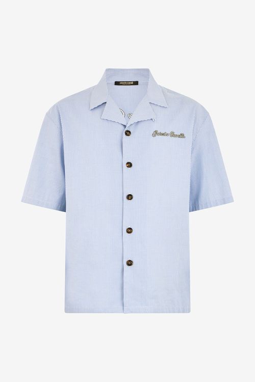 Striped Shirt With Embroidered Logo