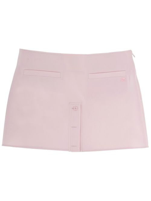 Pink Solid Mini Skirt