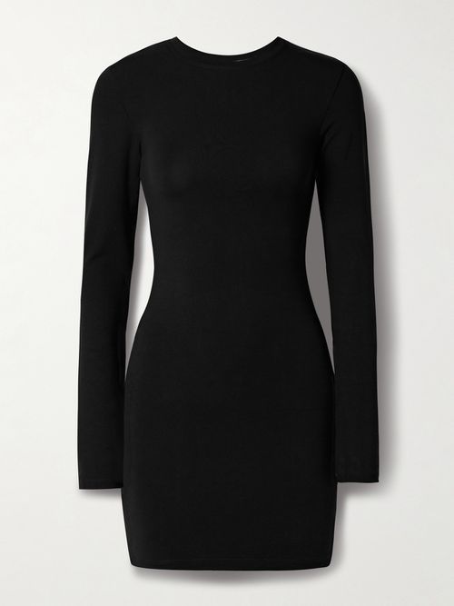 The Park Elizabeth Stretch-tencel Jersey Mini Dress - Black The Park Elizabeth Stretch-tencel Jersey Mini Dress - Black