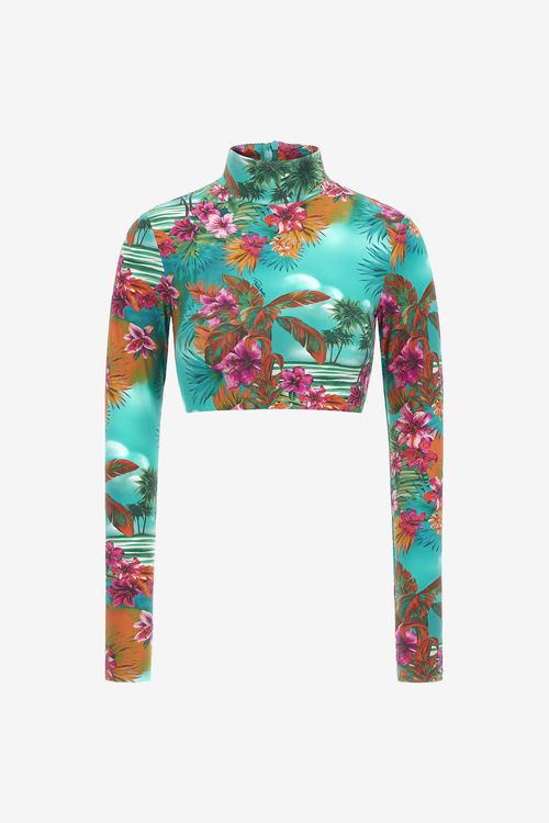 Crop Top Hawaii Print