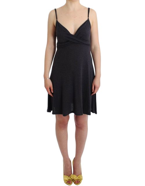 Knitted A-Line Dress — Gray