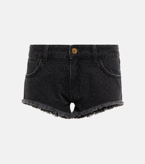 Low-rise denim shorts