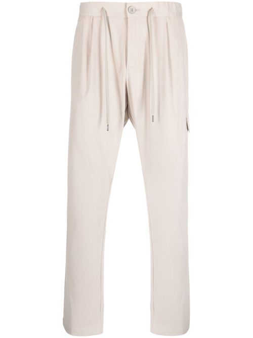 Drawstring straight-leg trousers - Neutrals