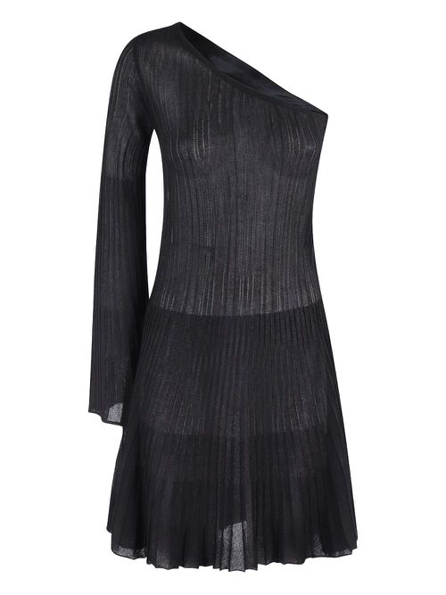 Federica Tosi asymmetric pleated dress - Black