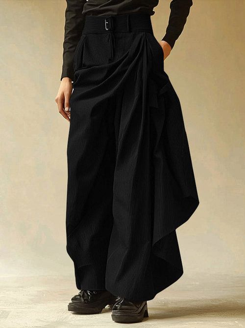 Mens Wrinkle Texture Casual Pant SKUK98006 - Black / S