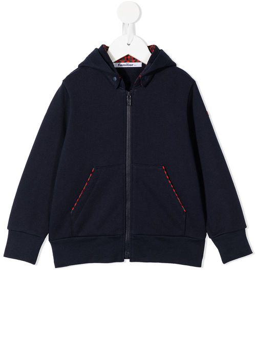 Zipped cotton hoodie - Blue