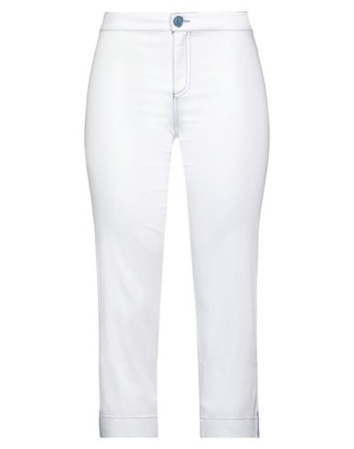 Woman Pants White Size 27 Cotton, Elastane