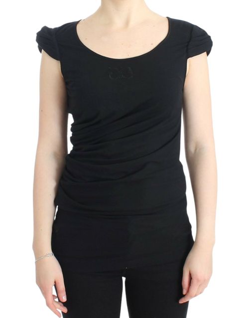 Cotton-Blend Tank Top — Black