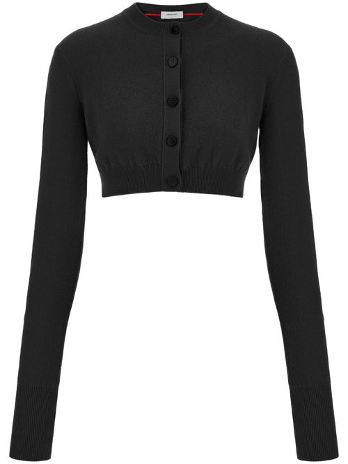 Cropped long-sleeve cardigan - Black