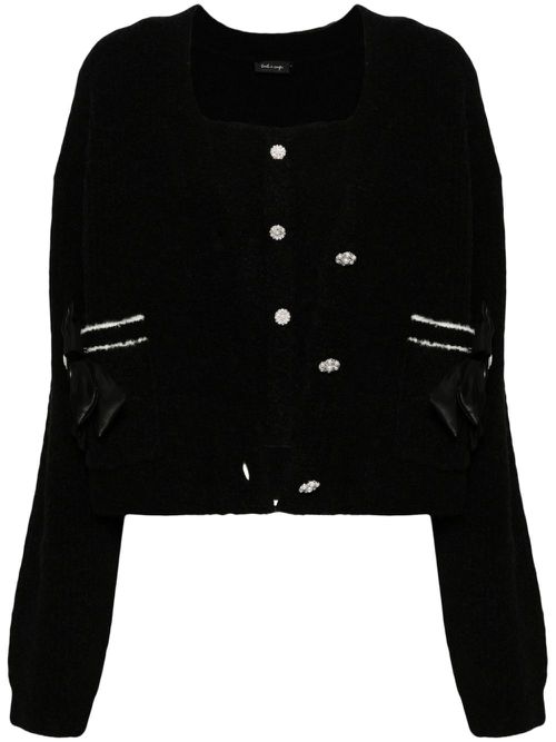 Rhinestone-embellished layered cardigan - Black