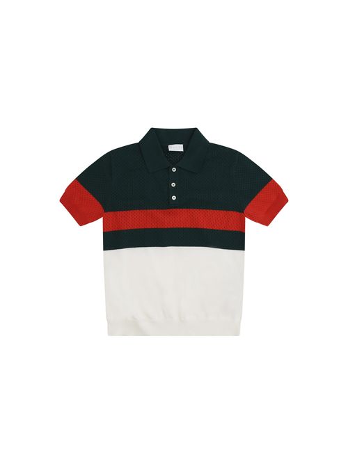 Striped Cotton Polo Shirt — Multicolor