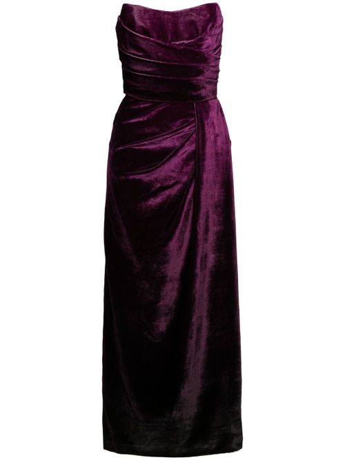 Velvet midi dress - Purple