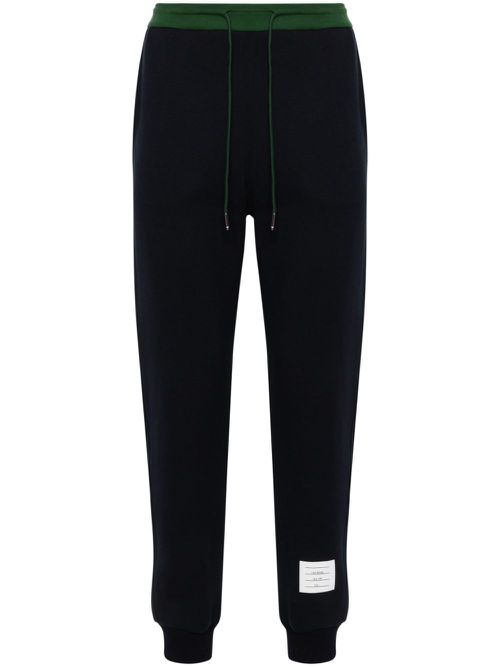 Colour-block cotton track pants - Blue