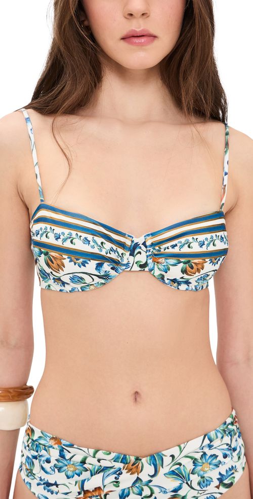 Flora Tile Under Wire Bikini Top Flora Tile Off White