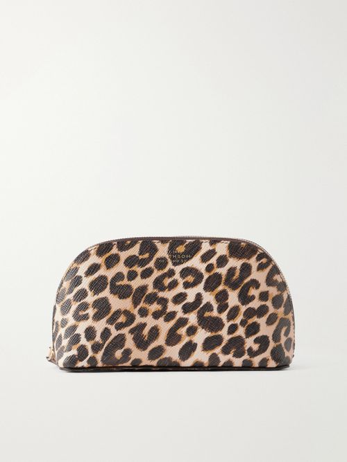 Panama Leopard-print Leather Cosmetics Case - Animal Print