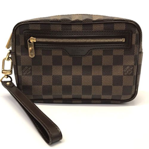 Louis Vuitton Damier Damier Canvas Ebene Damier Canvas Clutch Bag Pochette Pre-Owned