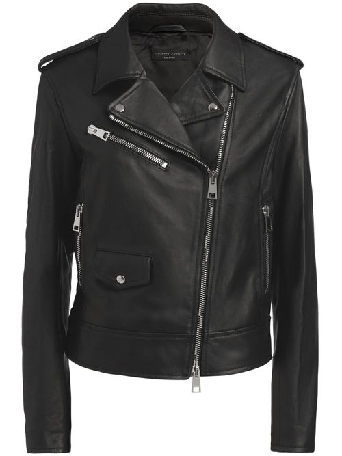 Amelia notched-lapels biker jacket - Black