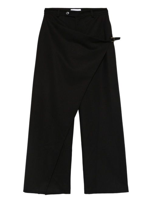 Wrap-Effect Culottes With Asymmetrical Button Fastening And Welt Pockets