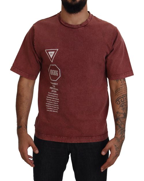 Logo-Print Cotton T-Shirt — Maroon