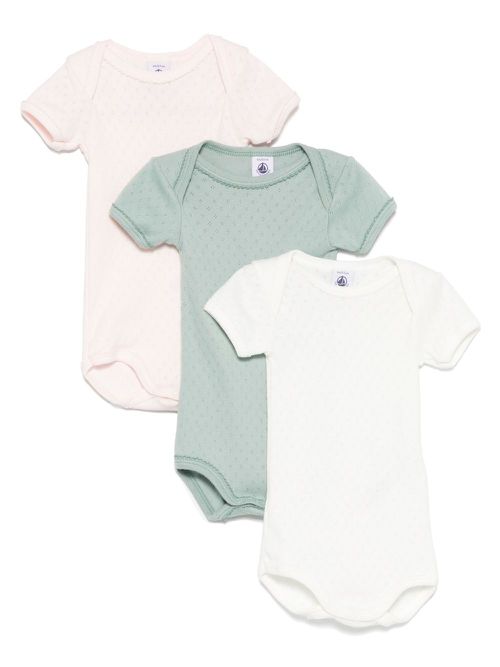 Petit Bateau basic babygrows (set of three) - White