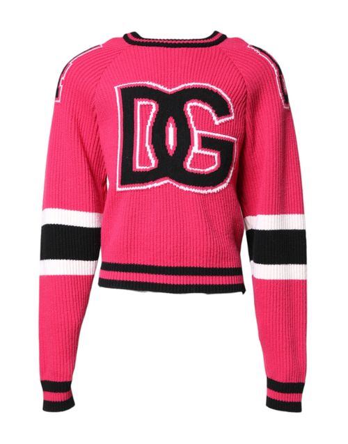 Logo-Embroidered Knit Sweatshirt — Pink