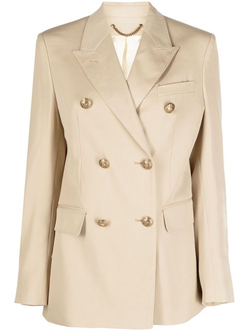 Double-breasted virgin wool blazer - Neutrals