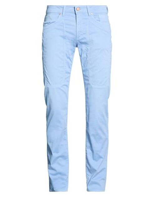 Man Pants Light blue Size 33 Cotton, Elastane, Polyester, Polyurethane