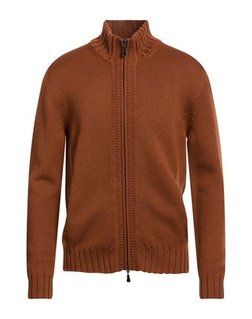 Man Cardigan Brown Size 40 Merino Wool