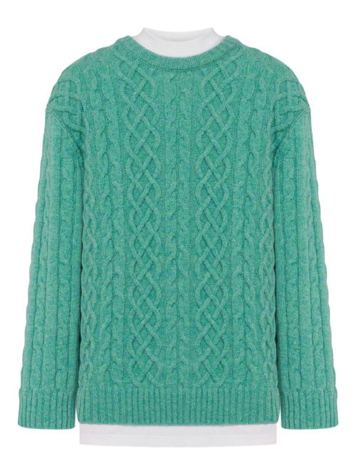 Cable-knit jumper - Green