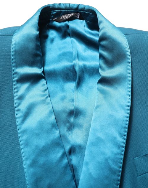 Wool Double-Breasted Blazer — Teal