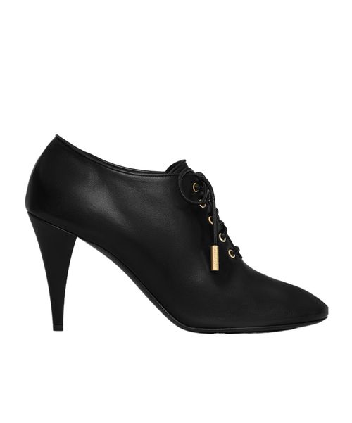 SOFT OXFORD LACE-UP HEELED BALLERINA IN calfskin - vegetal tanning