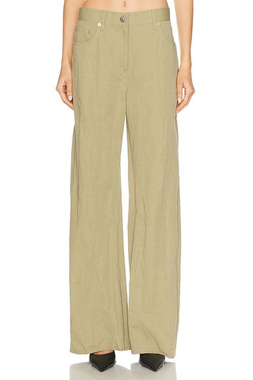 Helmut Lang Relaxed Bootcut Pant in Warm Sage - Sage. 24 also , 26, 28, 29