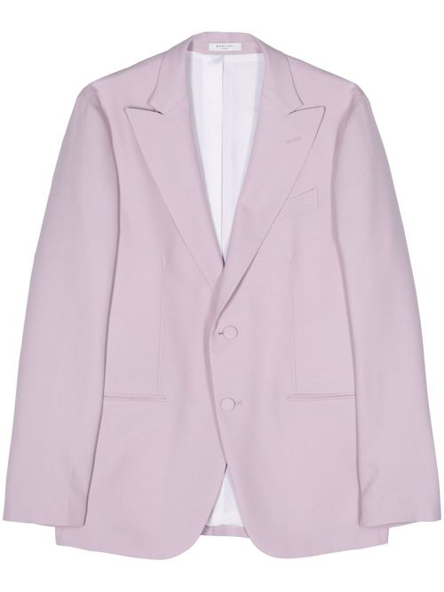 Single-breasted wool blazer - Purple